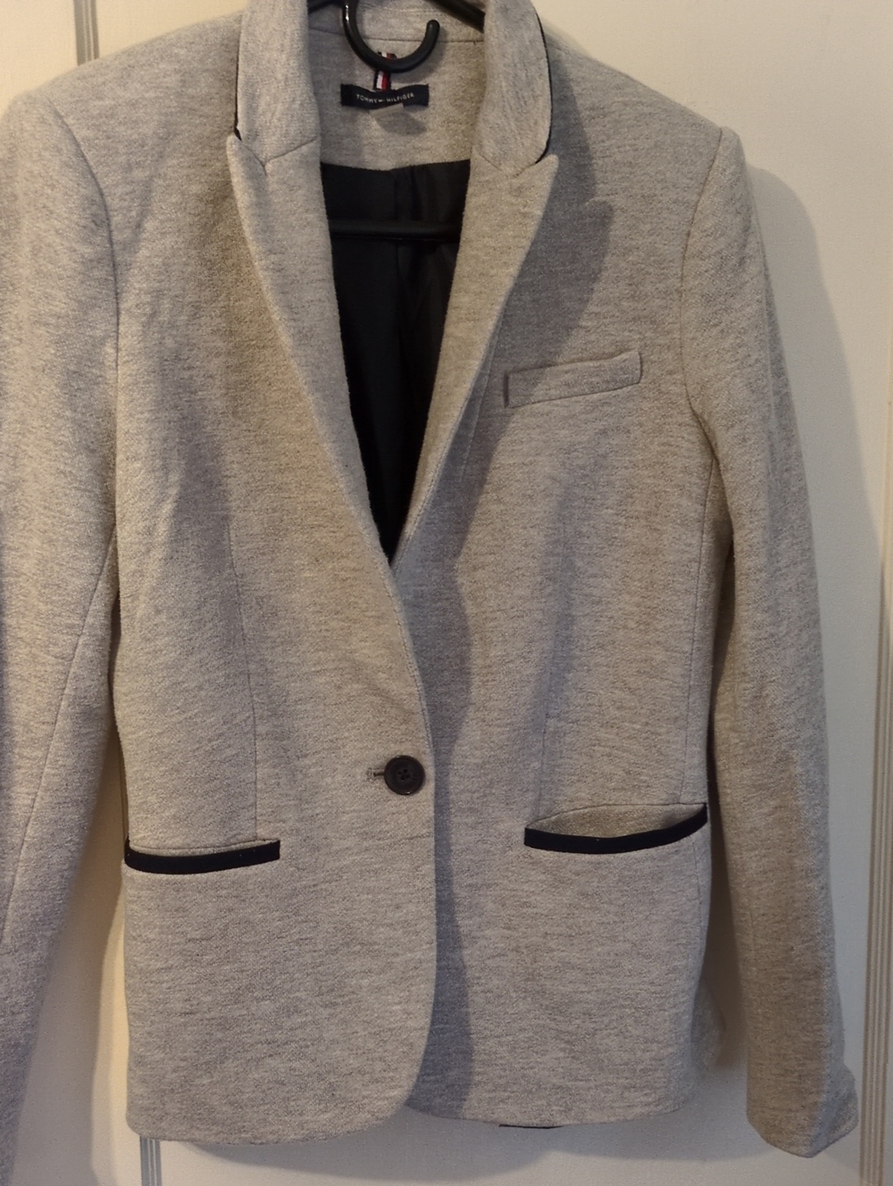 Tommy Hilfiger Light Gray Blazer with Black Trim